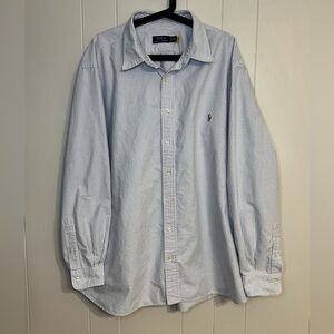 Polo Ralph Lauren men's long-sleeve blue and white striped oxford shirt Size 3XL